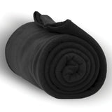 Polyester Fleece Blanket (50'' W X 60'' H) 260 G/Sqm-Blanket-Brand Your Tote-Black-Brand Your Tote