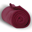 Polyester Fleece Blanket (50'' W X 60'' H) 260 G/Sqm-Blanket-Brand Your Tote-Burgundy-Brand Your Tote