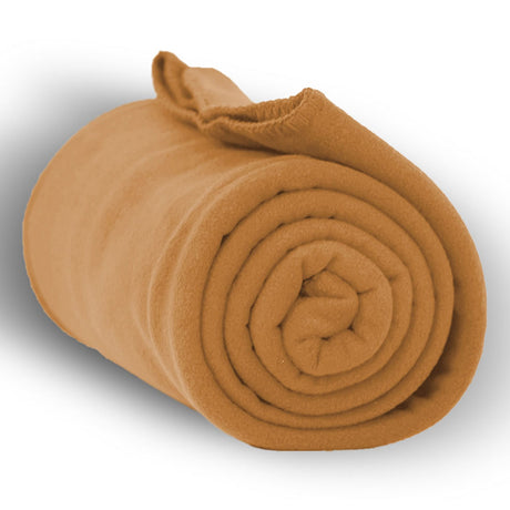 Polyester Fleece Blanket (50'' W X 60'' H) 260 G/Sqm-Blanket-Brand Your Tote-Camel-Brand Your Tote