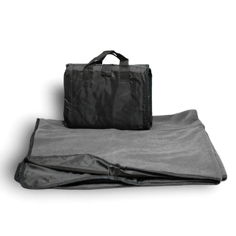 Polyester Fold Up Carry Picnic Blanket (50'' W X 60'' H) 260 G/Sqm-Blanket-Brand Your Tote-Cinder Grey-Brand Your Tote