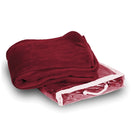 Polyester Micro Plush Throw Blanket (50'' W X 60'' H) 280 G/Sqm-Blanket-Brand Your Tote-Burgundy-Brand Your Tote