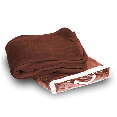 Polyester Micro Plush Throw Blanket (50'' W X 60'' H) 280 G/Sqm-Blanket-Brand Your Tote-Cocoa-Brand Your Tote