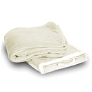 Polyester Micro Plush Throw Blanket (50'' W X 60'' H) 280 G/Sqm-Blanket-Brand Your Tote-Cream-Brand Your Tote