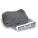 Polyester Micro Plush Throw Blanket (50'' W X 60'' H) 280 G/Sqm-Blanket-Brand Your Tote-Grey-Brand Your Tote