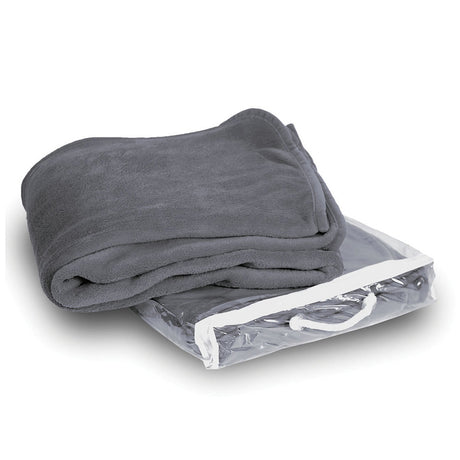 Polyester Micro Plush Throw Blanket (50'' W X 60'' H) 280 G/Sqm-Blanket-Brand Your Tote-Grey-Brand Your Tote