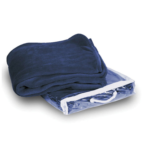 Polyester Micro Plush Throw Blanket (50'' W X 60'' H) 280 G/Sqm-Blanket-Brand Your Tote-Navy Blue-Brand Your Tote