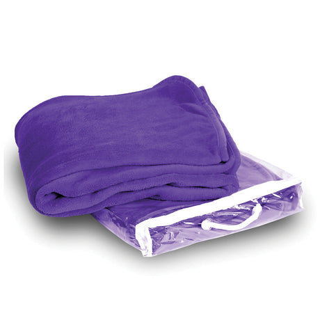 Polyester Micro Plush Throw Blanket (50'' W X 60'' H) 280 G/Sqm-Blanket-Brand Your Tote-Purple-Brand Your Tote