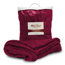 Polyester Mink Touch Luxury Blanket (50'' W X 60'' H) 300 Gsm-Blanket-Brand Your Tote-Burgundy-Brand Your Tote