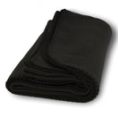 Polyester Promo Fleece Throw Blanket (50'' W X 60'' H) 200 G/Sqm-Blanket-Brand Your Tote-Black-Brand Your Tote
