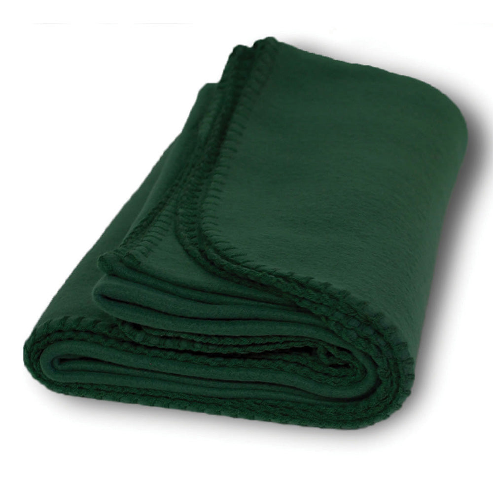 Polyester Promo Fleece Throw Blanket (50'' W X 60'' H) 200 G/Sqm-Blanket-Brand Your Tote-Forest Green-Brand Your Tote