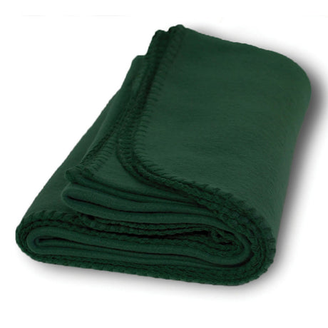 Polyester Promo Fleece Throw Blanket (50'' W X 60'' H) 200 G/Sqm-Blanket-Brand Your Tote-Forest Green-Brand Your Tote