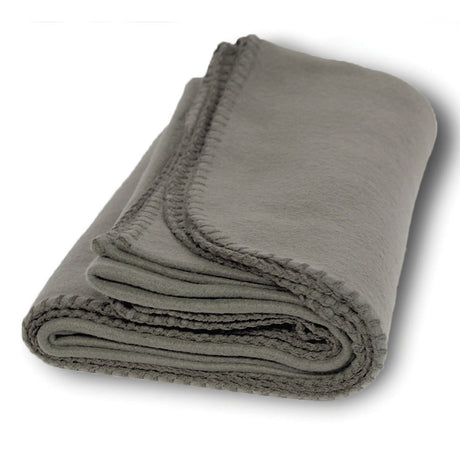 Polyester Promo Fleece Throw Blanket (50'' W X 60'' H) 200 G/Sqm-Blanket-Brand Your Tote-Grey-Brand Your Tote