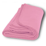 Polyester Promo Fleece Throw Blanket (50'' W X 60'' H) 200 G/Sqm-Blanket-Brand Your Tote-Pink-Brand Your Tote