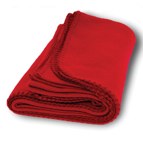 Polyester Promo Fleece Throw Blanket (50'' W X 60'' H) 200 G/Sqm-Blanket-Brand Your Tote-Red-Brand Your Tote