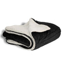 Polypropylene Micro Mink Sherpa Blanket (50'' W X 60'' H) 220 G/Sqm / 240 G/Sqm-Blanket-Brand Your Tote-Black-Brand Your Tote