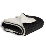 Polypropylene Micro Mink Sherpa Blanket (50'' W X 60'' H) 220 G/Sqm / 240 G/Sqm-Blanket-Brand Your Tote-Black-Brand Your Tote