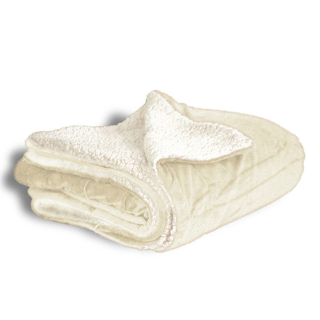 Polypropylene Micro Mink Sherpa Blanket (50'' W X 60'' H) 220 G/Sqm / 240 G/Sqm-Blanket-Brand Your Tote-Cream-Brand Your Tote