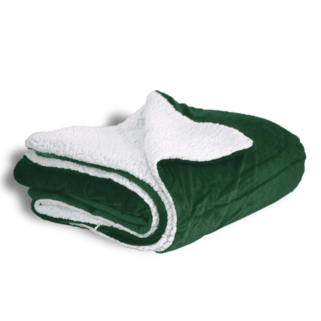 Polypropylene Micro Mink Sherpa Blanket (50'' W X 60'' H) 220 G/Sqm / 240 G/Sqm-Blanket-Brand Your Tote-Forest Green-Brand Your Tote