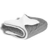 Polypropylene Micro Mink Sherpa Blanket (50'' W X 60'' H) 220 G/Sqm / 240 G/Sqm-Blanket-Brand Your Tote-Grey-Brand Your Tote