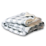 Polypropylene Micro Mink Sherpa Blanket (50'' W X 60'' H) 220 G/Sqm / 240 G/Sqm-Blanket-Brand Your Tote-Grey-Cream Buffalo-Brand Your Tote