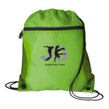 Medium Polyester Mesh Pocket Drawstring / Zippered Backpack (14'' W X 16.5'' H) 210D