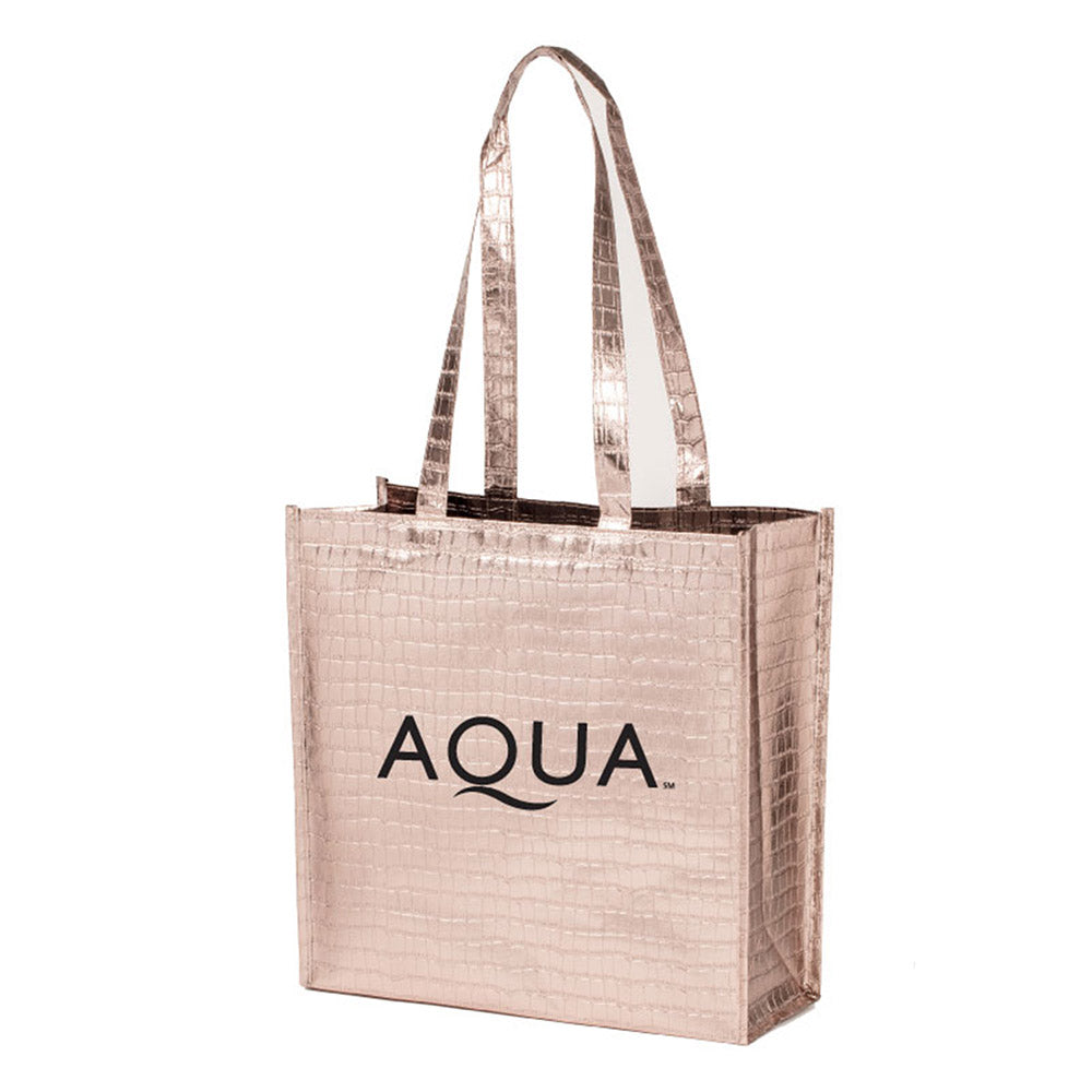 Medium Polypropylene Glam Metallic Croc Shopper Bag (14'' W X 14'' H) 105 Gsm