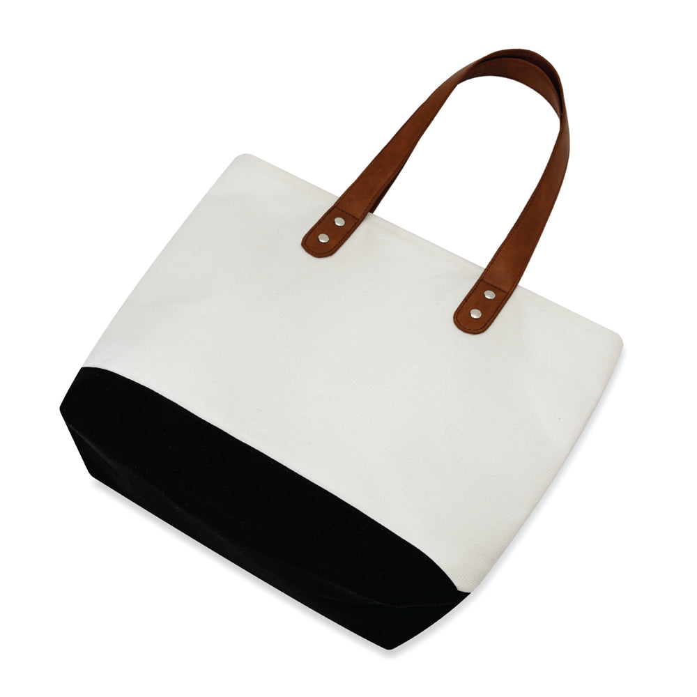 Medium Cotton Canvas Classic Leather Handle Tote Bag (15.75'' W X 12'' H) 18 Oz