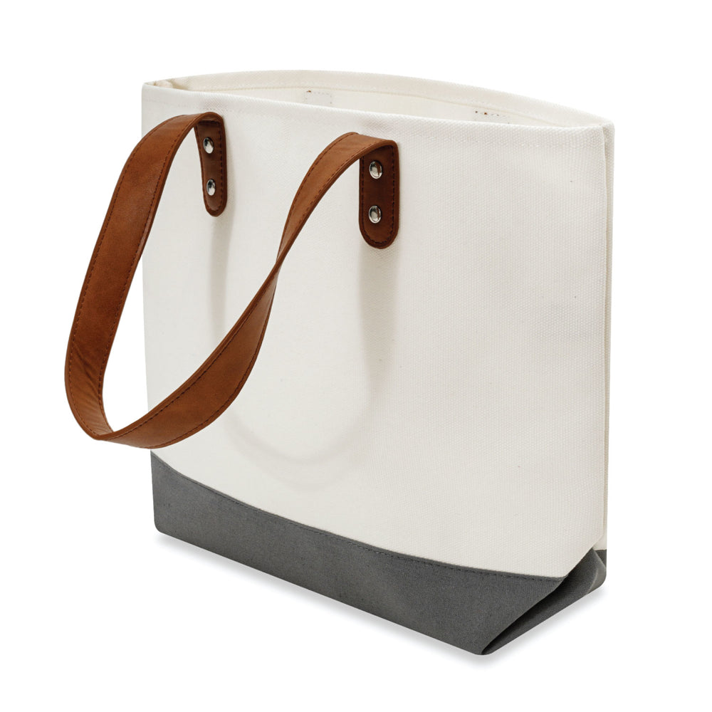 Medium Cotton Canvas Classic Leather Handle Tote Bag (15.75'' W X 12'' H) 18 Oz