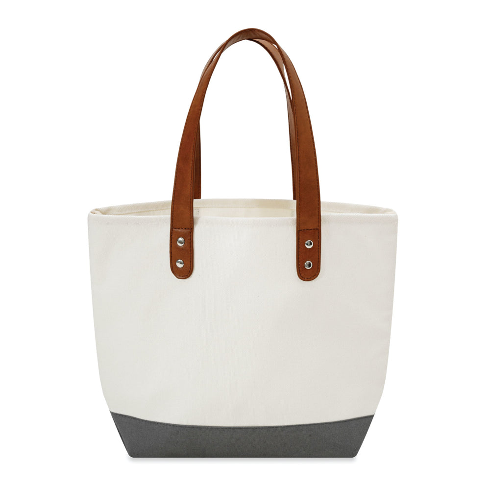 Medium Cotton Canvas Classic Leather Handle Tote Bag (15.75'' W X 12'' H) 18 Oz