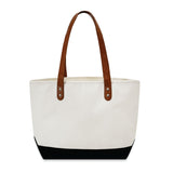 Large Cotton Canvas Classic Leather Handle Tote Bag (20.5'' W X 13'' H) 18 Oz