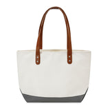 Large Cotton Canvas Classic Leather Handle Tote Bag (20.5'' W X 13'' H) 18 Oz