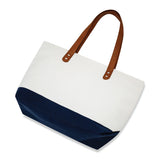 Large Cotton Canvas Classic Leather Handle Tote Bag (20.5'' W X 13'' H) 18 Oz