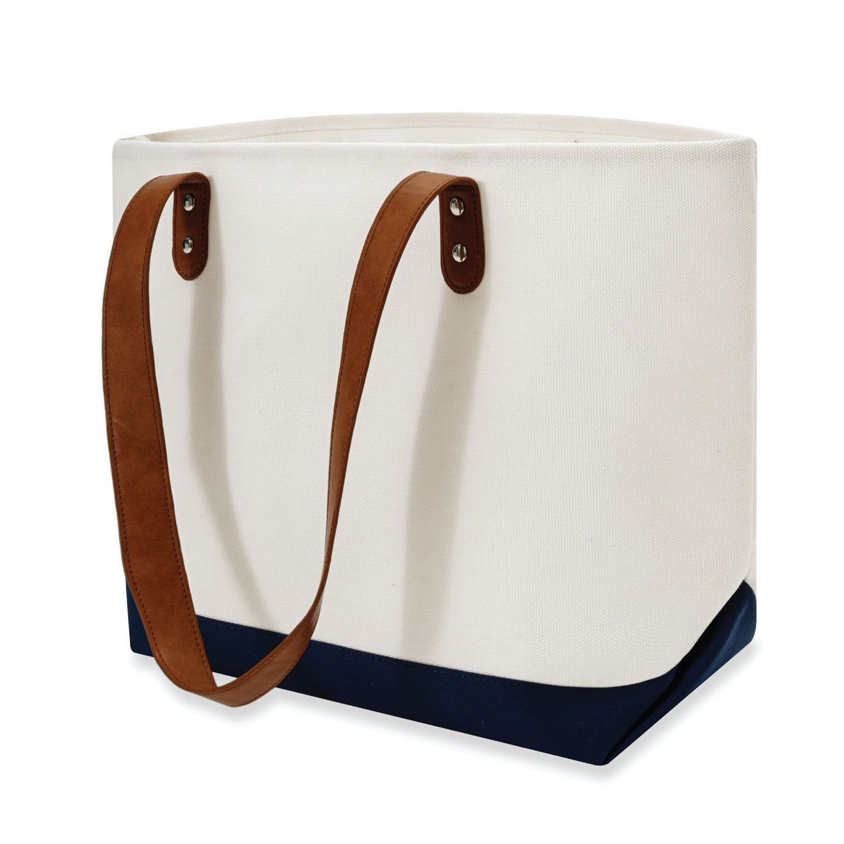 Large Cotton Canvas Classic Leather Handle Tote Bag (20.5'' W X 13'' H) 18 Oz