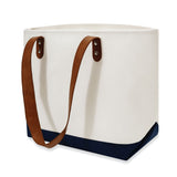 Large Cotton Canvas Classic Leather Handle Tote Bag (20.5'' W X 13'' H) 18 Oz