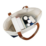 Large Cotton Canvas Classic Leather Handle Tote Bag (20.5'' W X 13'' H) 18 Oz