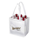 Small Polypropylene 6 Bottle Wine Tote Bag (11'' W X 10'' H) 100 Gsm