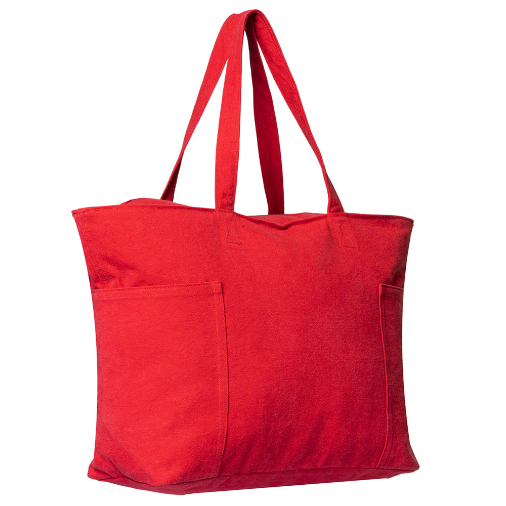 Large Cotton Canvas Stone Washed Tote Bag (21.6'' W X 13'' H) 14 Oz