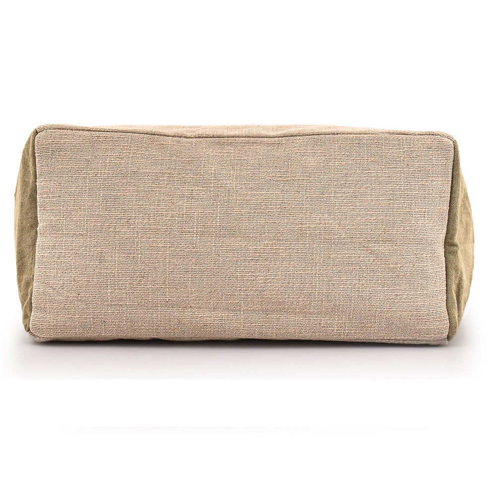 Large Cotton Canvas Tote Bag (21.25'' W X 13.4'' H) 18 Oz Cotton Side Panels/Jute Front&Back