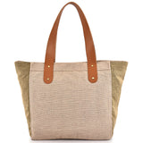 Large Cotton Canvas Tote Bag (21.25'' W X 13.4'' H) 18 Oz Cotton Side Panels/Jute Front&Back