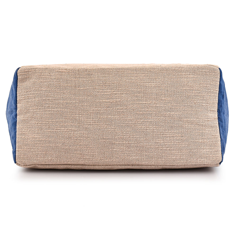 Large Cotton Canvas Tote Bag (21.25'' W X 13.4'' H) 18 Oz Cotton Side Panels/Jute Front&Back