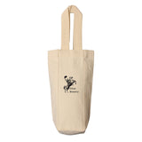 Small Cotton Canvas Single Bottle Wine Tote Bag (3'' W X 10.5'' H) 12 Oz