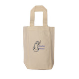 Small Cotton Canvas Double Bottle Wine Tote Bag (5.5'' W X 10.5'' H) 12 Oz