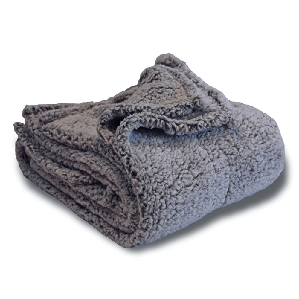Polyester Frosted Sherpa Blanket (50'' W X 60'' H) 225 G/Sqm