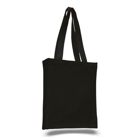Small Cotton Canvas Book Tote Bag (10'' W X 12'' H) 12 Oz-Tote Bag-Brand Your Tote-Black-Brand Your Tote