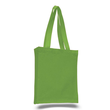 Small Cotton Canvas Book Tote Bag (10'' W X 12'' H) 12 Oz-Tote Bag-Brand Your Tote-Lime Green-Brand Your Tote