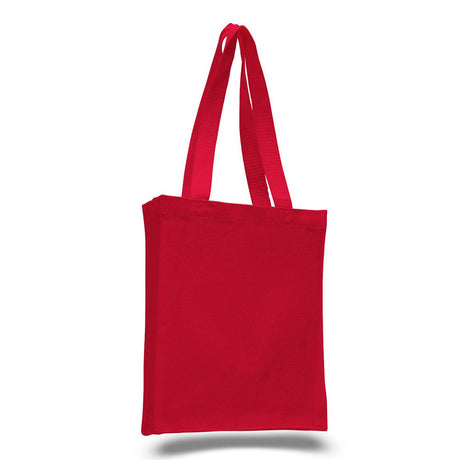 Small Cotton Canvas Book Tote Bag (10'' W X 12'' H) 12 Oz-Tote Bag-Brand Your Tote-Red-Brand Your Tote