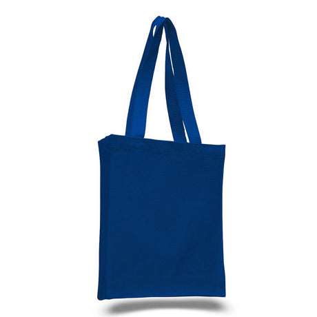 Small Cotton Canvas Book Tote Bag (10'' W X 12'' H) 12 Oz-Tote Bag-Brand Your Tote-Royal Blue-Brand Your Tote
