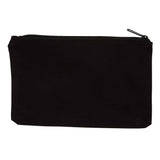 Small Cotton Canvas Cosmetic Cosmetic Pouch (9'' W X 5.5'' H) 10 Oz-Pouch-Brand Your Tote-Black-Brand Your Tote