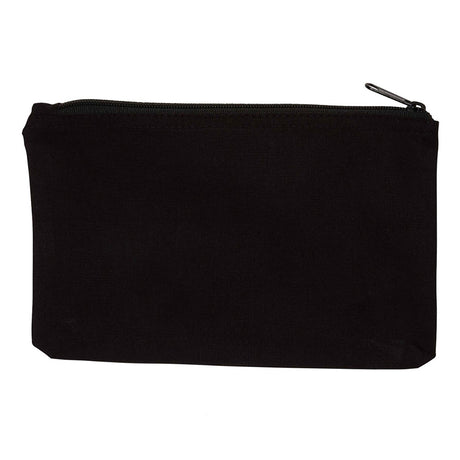 Small Cotton Canvas Cosmetic Cosmetic Pouch (9'' W X 5.5'' H) 10 Oz-Pouch-Brand Your Tote-Black-Brand Your Tote