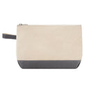 Small Cotton Canvas Cosmetic Pouch (11'' W X 7'' H) 12 Oz-Pouch-Brand Your Tote-Natural-Grey-Brand Your Tote